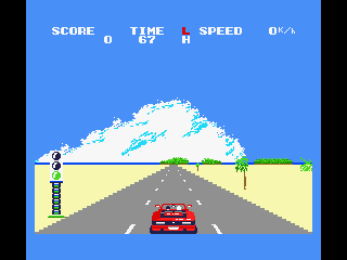 OutRun (MSX) screenshot: Full speed
