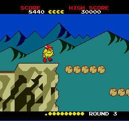 Pac-Land (TurboGrafx-16) screenshot: Hover Logs