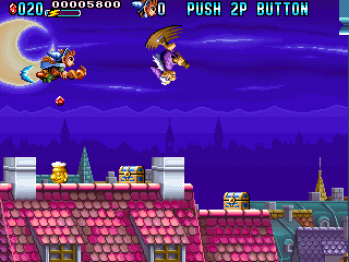 Mystic Riders (Arcade) screenshot: Old witch