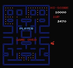 Pac-Man (NES) screenshot: Game over