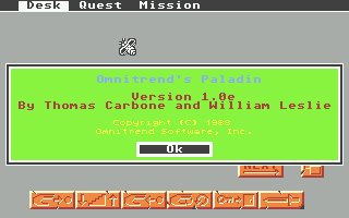 Paladin (Atari ST) screenshot: Credits