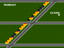 Paperboy (SEGA Master System) screenshot: Monday route