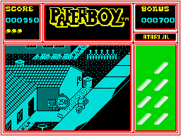 Paperboy (ZX Spectrum) screenshot: Deliver papers to your customers