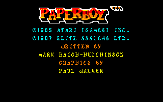 Paperboy (Amstrad CPC) screenshot: Startup
