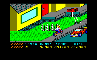 Paperboy (Amstrad CPC) screenshot: The next day