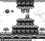 Parodius (Game Boy) screenshot: Close to the end of stage 1