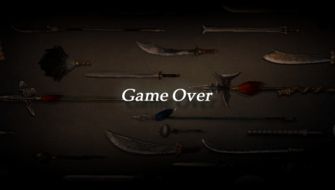 Dynasty Warriors (PSP) screenshot: Game over screen