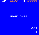 Pengo (Game Gear) screenshot: Game over