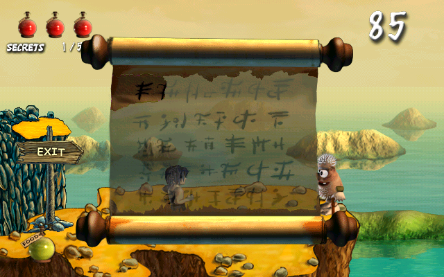 Akimbo: Kung-Fu Hero (Windows) screenshot: When you exit a level, a portion of the scroll is filled in and you can proceed to the next level.
