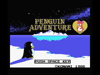 Penguin Adventure (MSX) screenshot: Title screen