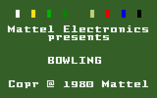 PBA Bowling (Intellivision) screenshot: Title screen