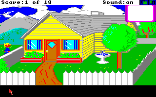Mixed-Up Mother Goose (Amiga) screenshot: Yellow house