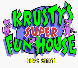 Krusty's Super Fun House (SNES) screenshot: Title Screen