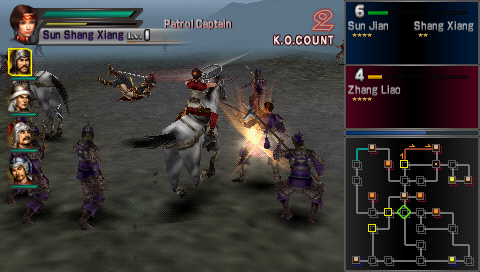 Dynasty Warriors (PSP) screenshot: Riding my horse into battle