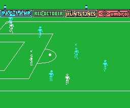 Peter Beardsley's International Football (MSX) screenshot: You control the player with the arrow above his head