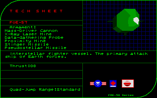 Warhead (Atari ST) screenshot: Information on my ship
