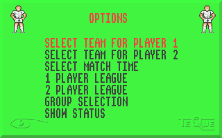 Peter Beardsley's International Football (Atari ST) screenshot: Main menu