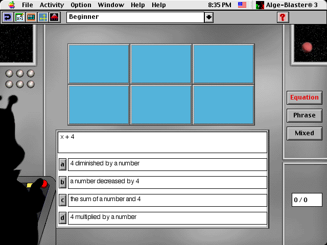 Alge-Blaster 3 (Macintosh) screenshot: Decoder