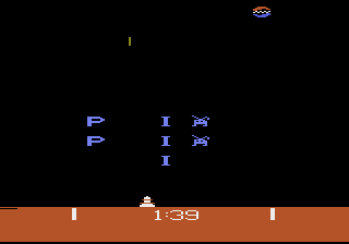 Pepsi Invaders (Atari 2600) screenshot: Pepsi logo moving across the top of the screen