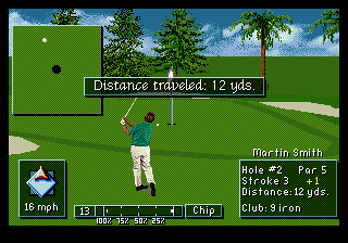PGA Tour Golf III (Genesis) screenshot: Chipped myself into a great birdie chance here