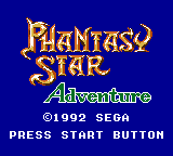 Phantasy Star Adventure (Game Gear) screenshot: Title screen