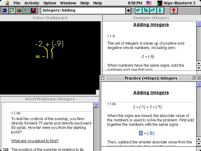 Alge-Blaster 3 (Macintosh) screenshot: Challenger