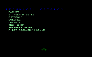 Warhead (Atari ST) screenshot: Data menu