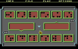 Mancala (Commodore 64) screenshot: Start of game