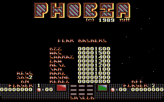 Phobia (Atari ST) screenshot: Main screen