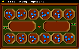 Mancala (Apple IIgs) screenshot: Start of game
