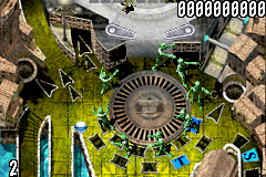 The Pinball of the Dead (Game Boy Advance) screenshot: Here is the middle of the Wondering table as you watch the zombie walking around