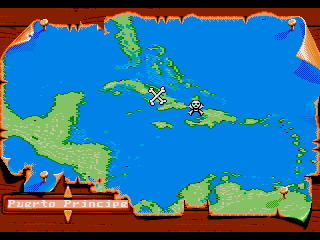 Pirates! Gold (Genesis) screenshot: Caribbean map