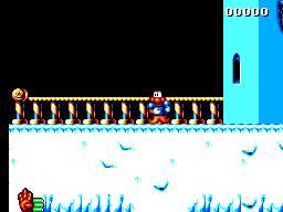 James Pond 2: Codename: RoboCod (SEGA Master System) screenshot: Outside Santa's castle