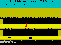 Pitfall II: Lost Caverns (ZX Spectrum) screenshot: Located some gold!