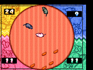 Bishi Bashi Special (PlayStation) screenshot: Eat more food than your fellow mice.