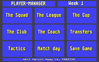 Player Manager (Atari ST) screenshot: Championship Manager ripped this menu design off