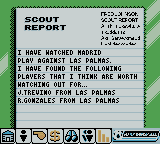 Player Manager 2001 (Game Boy Color) screenshot: Scout Report