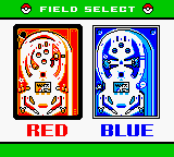 Pokémon Pinball (Game Boy Color) screenshot: Choosing the play board.