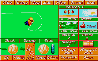 Greg Norman's Shark Attack! The Ultimate Golf Simulator (Atari ST) screenshot: Stance adjustment
