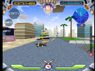 Jumping Flash! 2 (PlayStation) screenshot: Burger enemy