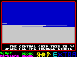 Pi-In'Ere (ZX Spectrum) screenshot: Bzzxx! Life lost.