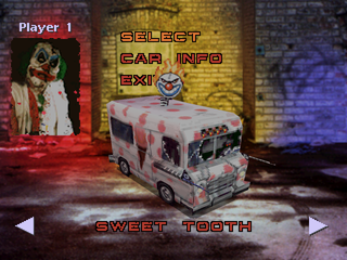 Twisted Metal (PlayStation) screenshot: Sweet Tooth