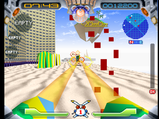 Jumping Flash! 2 (PlayStation) screenshot: Laser beams