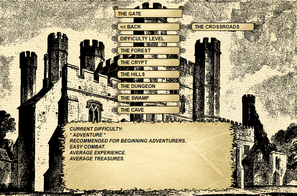 Fantasy Dimension: Imagination & Tactics (Browser) screenshot: Leaving town