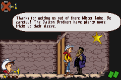 Lucky Luke: Wanted! (Game Boy Advance) screenshot: Saving the bank manager