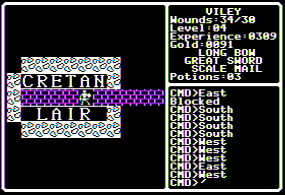 Shadowforge (Apple II) screenshot: Now, I wonder what that could mean...