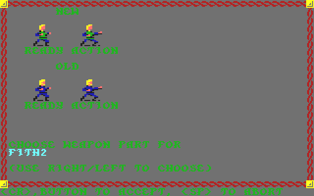 Pool of Radiance (Commodore 64) screenshot: Character <b>editor</b> screen