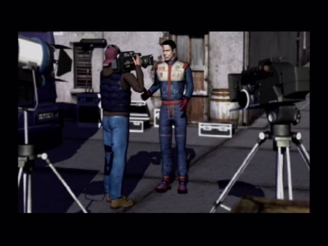 Stuntman (PlayStation 2) screenshot: I get paid to wreck cars. Before each stunt, the stuntman talks the stunt through for some apparent documentary.