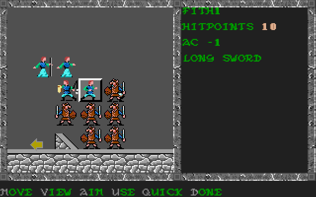 Pool of Radiance (Amiga) screenshot: On the battlefield