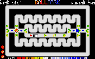 Ball Park (Atari ST) screenshot: This is the first encounter with an enemy.